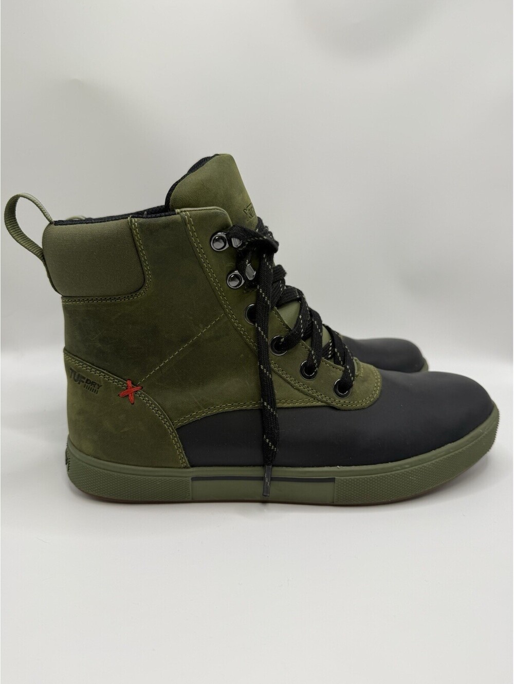 Xtratuf Men's Leather Lac Olive Lace Up Shoes LAL300 Sz 9 NWOB
